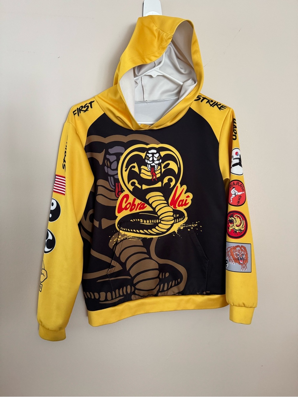 Cobra Kai Kids' Yellow & Black Hooded Sweatshirt